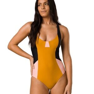 NWT prAna Tulum One Piece Swimsuit Size Small UPF50 Deep Solstice $100